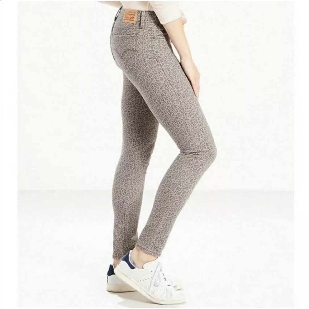 Levi’s Jeans 710 Super Skinny Gray Taupe Leopard Print Women’s Size 27